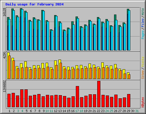 Daily usage for February 2024