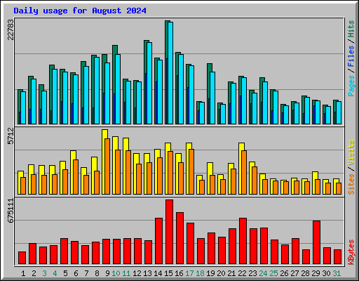 Daily usage for August 2024