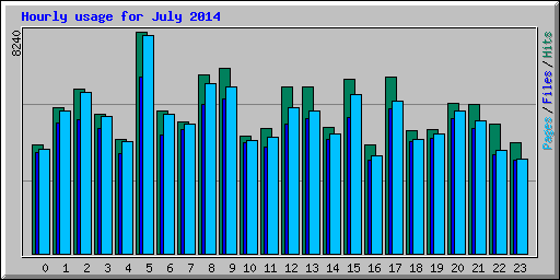 Hourly usage for July 2014