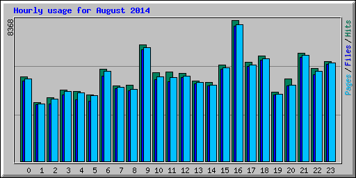 Hourly usage for August 2014
