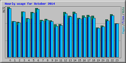 Hourly usage for October 2014