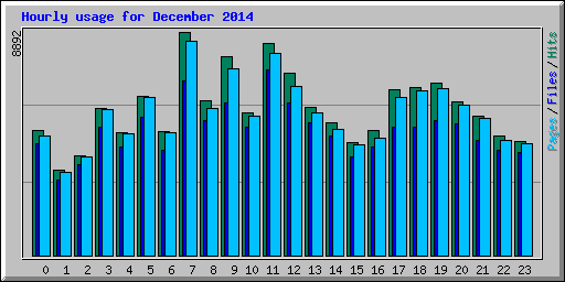 Hourly usage for December 2014