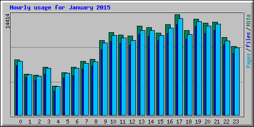 Hourly usage for January 2015