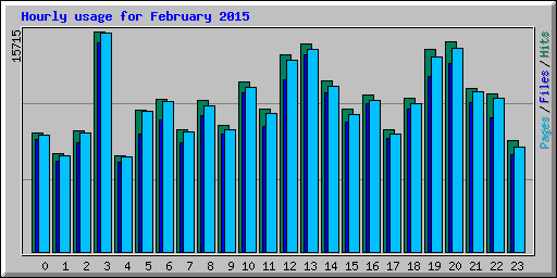 Hourly usage for February 2015