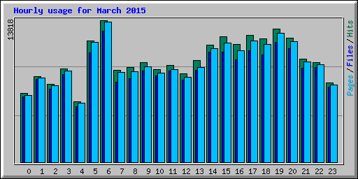 Hourly usage for March 2015