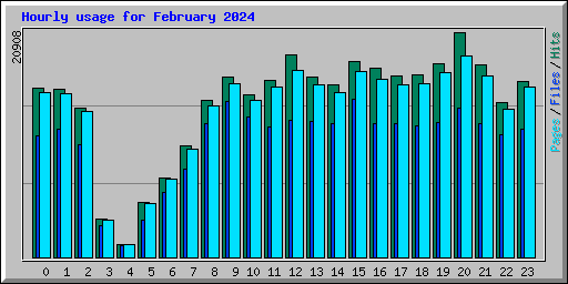Hourly usage for February 2024