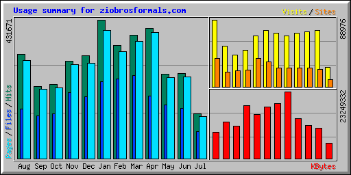 Usage summary for ziobrosformals.com